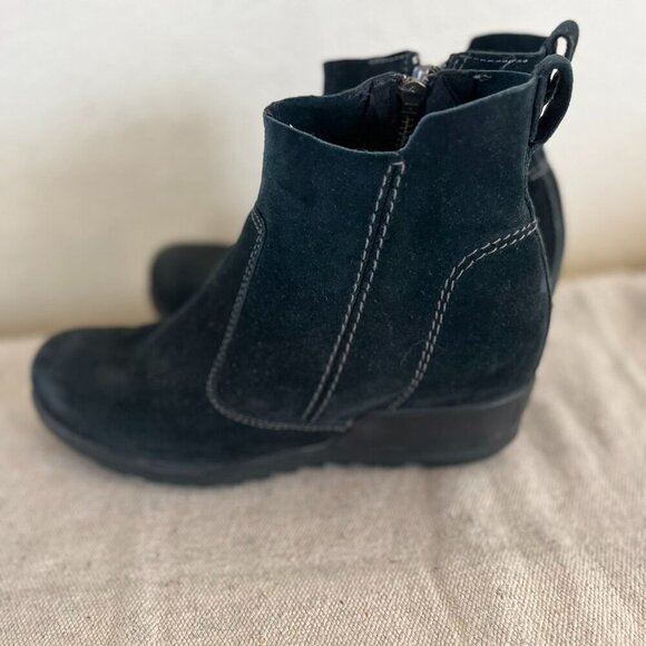 Sorel Leather Evie Black Leather Waterproof Outdoor Side-zip Boots Sz 8.5 - Picture 6 of 10